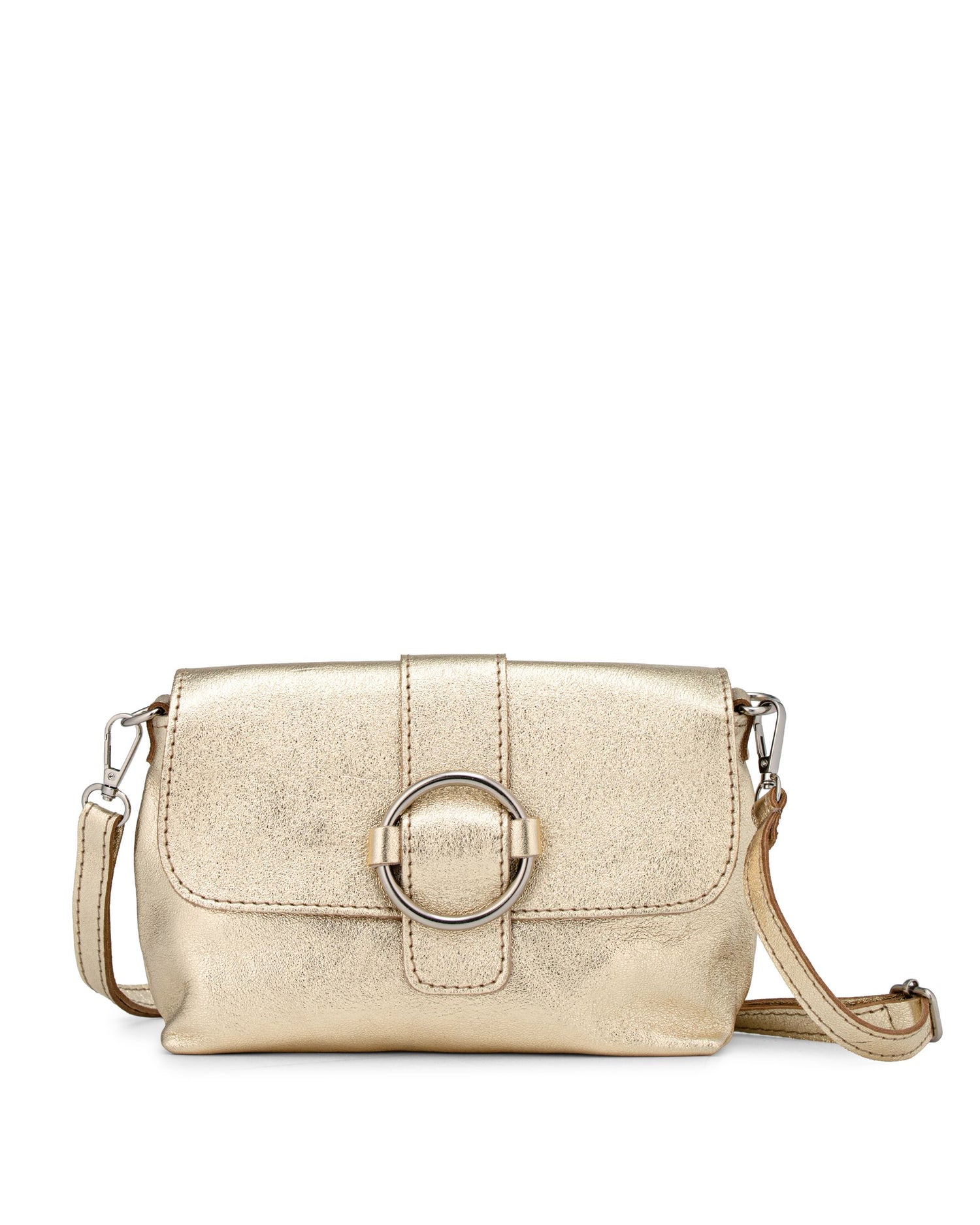 Caspar Elegante Leder Umhängetasche Damen Clutch Kleine Crossbody Bag mit verstellbarem Schultergurt  - PREMIUM LINE - Modell No.848 - Made in Italy
