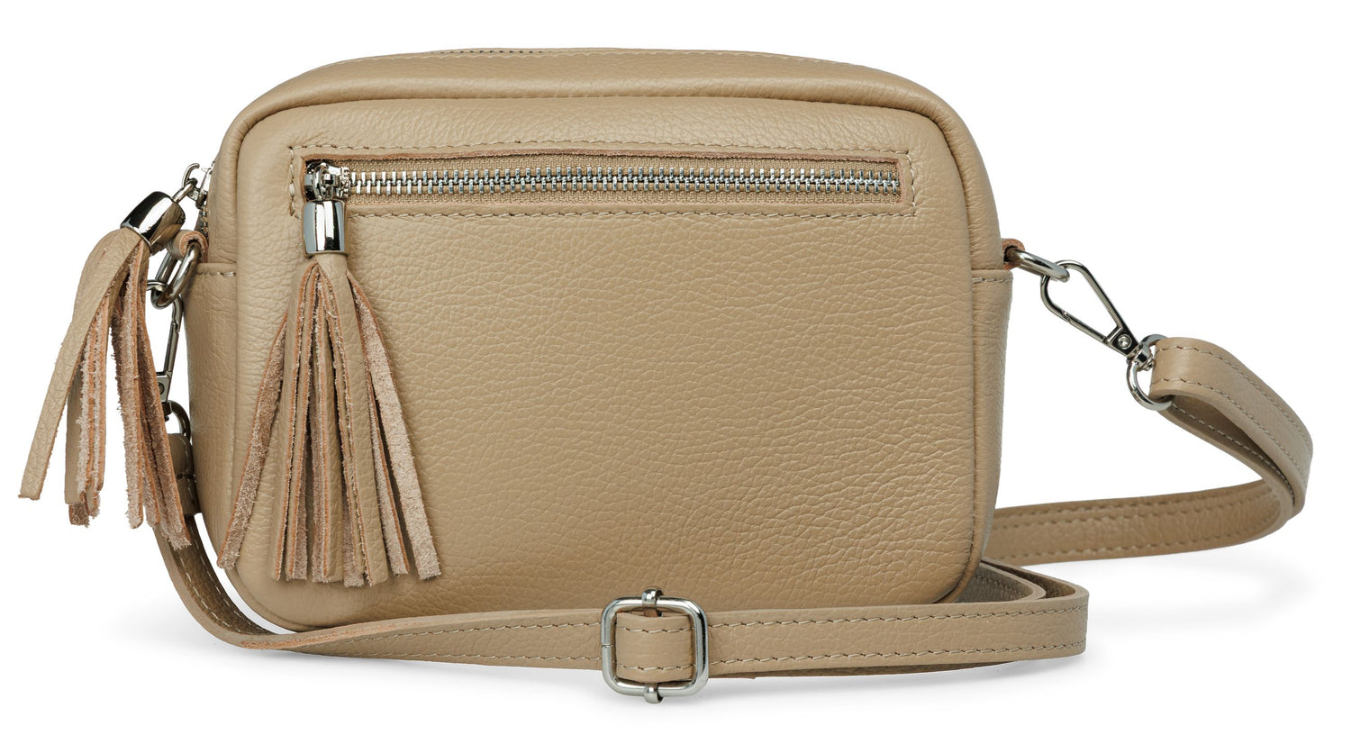 Caspar kleine Leder Umhängetasche Crossbody Bag elegante Damen Echtleder Handtasche - CLASSIC LINE - Modell No.818 - Made in Italy