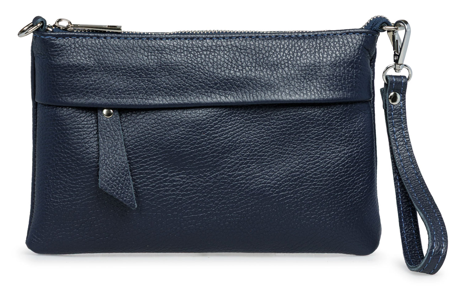 Caspar Elegante Echtleder Clutch Damen Umhängetasche Handtaschetasche mit Handschlaufe & verstellbarem Schultergurt  - CLASSIC LINE - Modell No.845 - Made in Italy