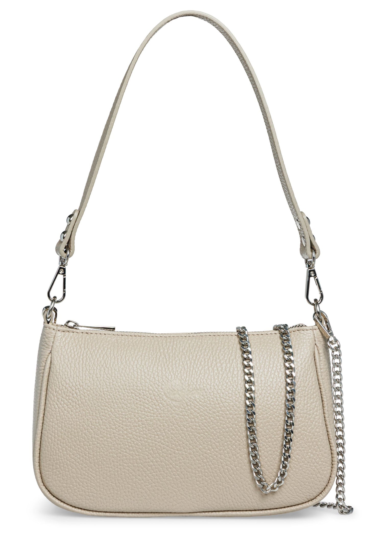 Caspar Leder Umhängetasche Damen Schultertasche Echtleder Crossbody Bag mittelgroß Handtasche mit Schultergurt und Kettenriemen - PREMIUM LINE - Modell No.850 - Made in Italy