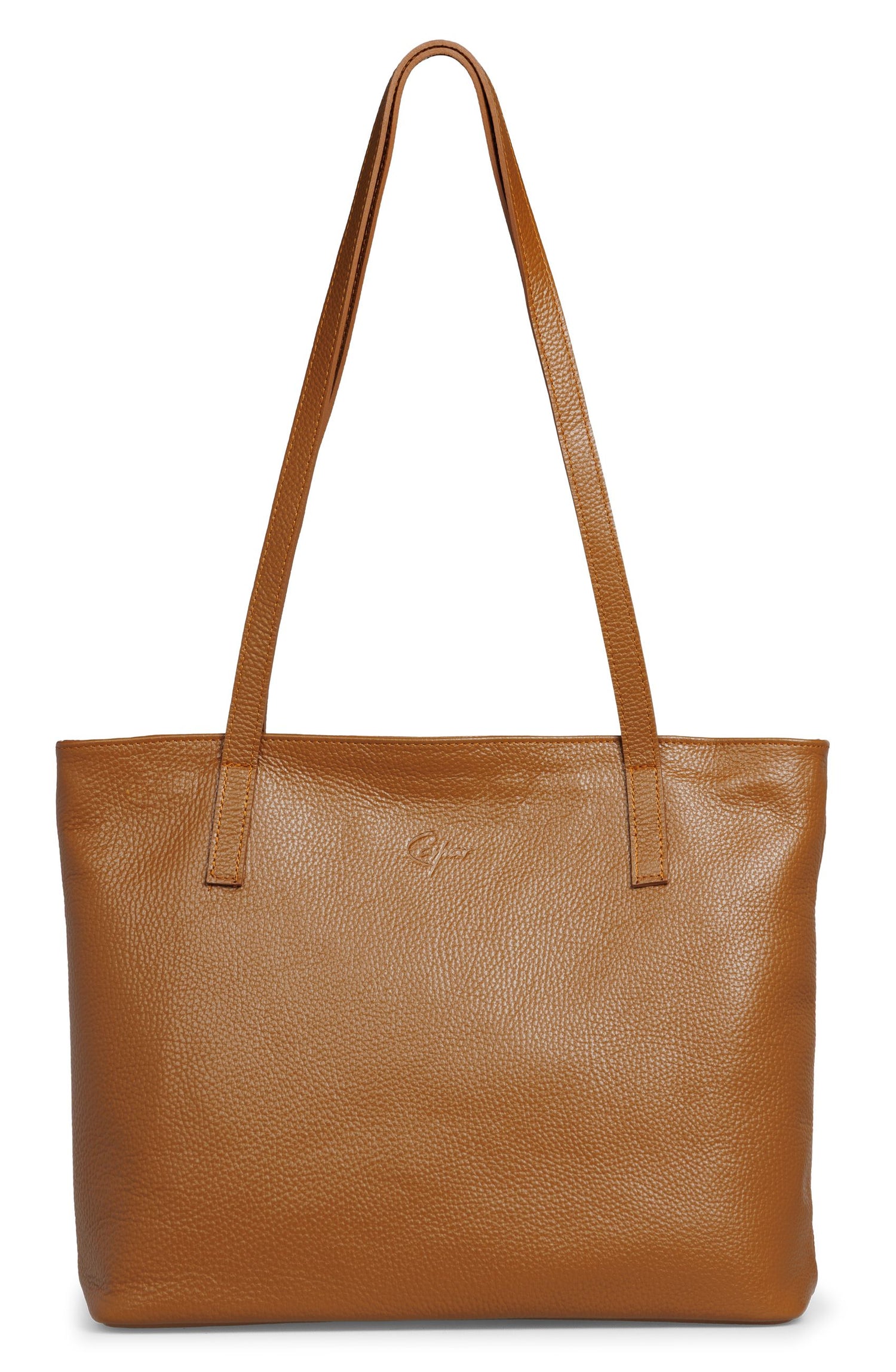Caspar Großer Leder Shopper Damen Echtleder Schultertasche XL Ledertasche für Büro & Alltag - PREMIUM LINE - Modell No.855 - Made in Italy